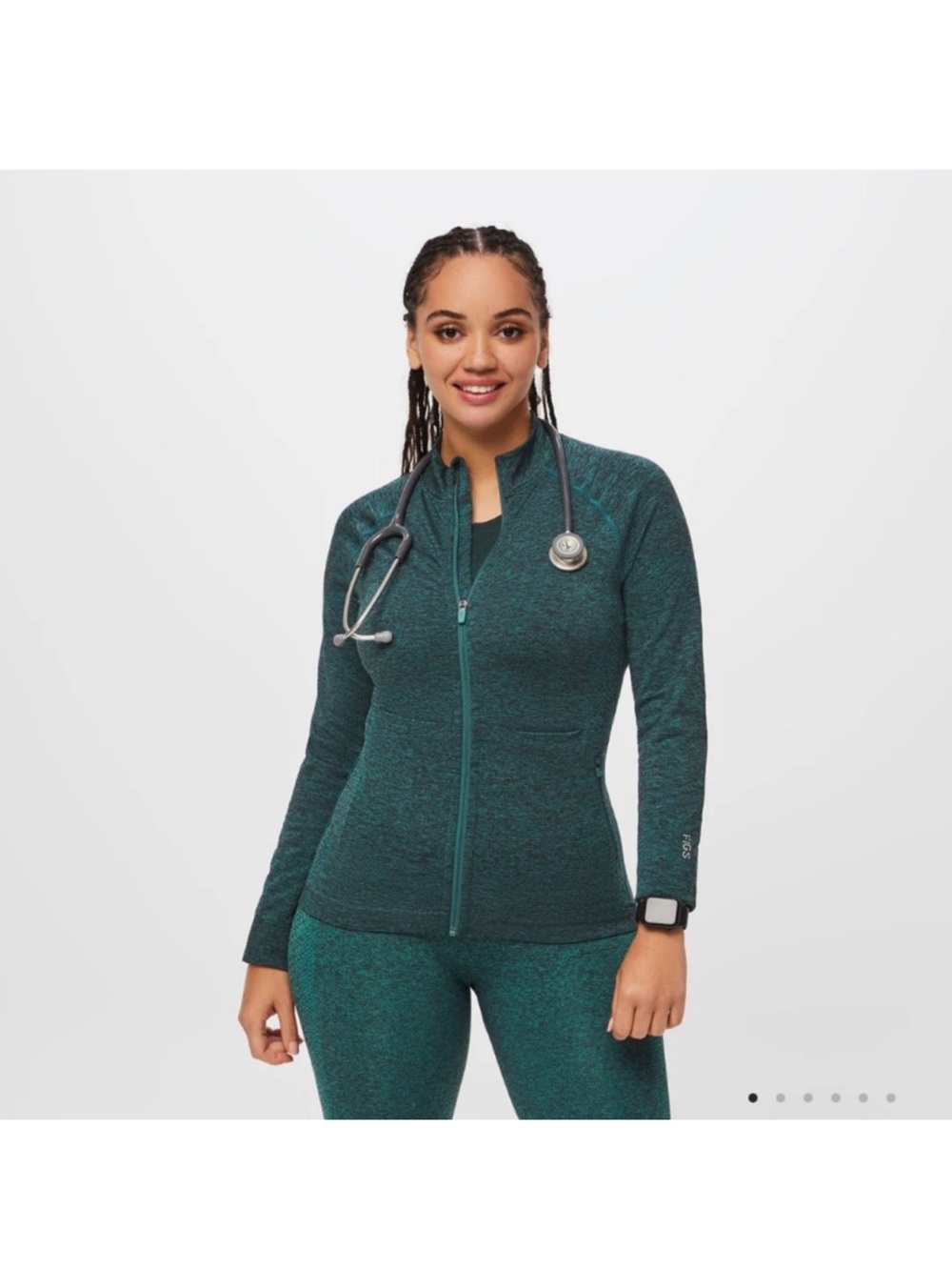 Figs Salta Seamless Full Zip Jacket Sz L